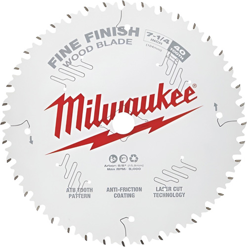 Fine Finish Circular Saw Blades, 7-1/4", 40 Teeth, Wood Use Par Equipment