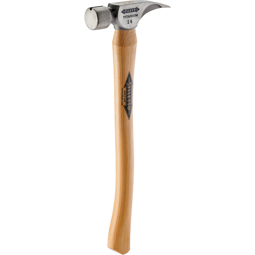 Marteau &agrave; face lisse en titane avec manche incurv&eacute; en noyer, 14 oz, Prise en Bois, 18" lo Par Equipment