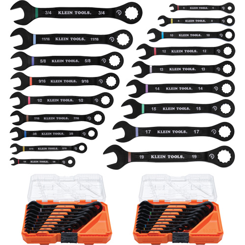 Wrench Set, Ratcheting Combination, 18 Pieces, Imperial and Metric Par Equipment