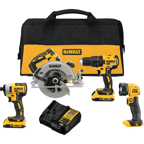 MAX* Cordless Brushless 4-Tool Combo Kit (2.0Ah), 20 V Par Equipment