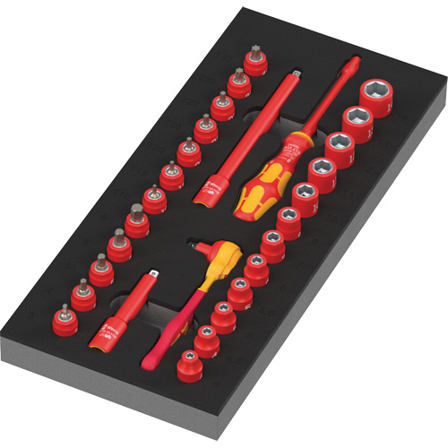 Foam Insert 8007 A VDE Zyklop VDE Ratchet Set 1, 1000 V, 30 Pcs Par Equipment