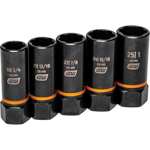 Bolt Biter Extraction Socket Set, 5 Pcs, Impact, 1/2" Drive Size, Deep Par Equipment