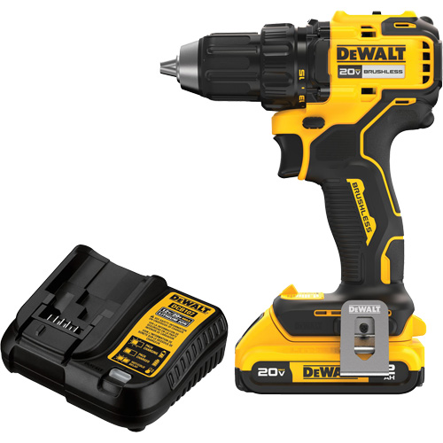 Ensemble de perceuse-visseuse sans fil et sans balai, Lithium-ion, 20 V, Mandrin 1/2" Par Equipment