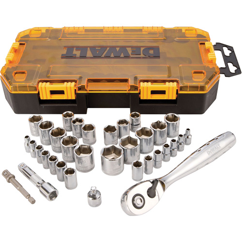 1/4" & 3/8" Drive Socket Set, 34 Pcs Par Equipment