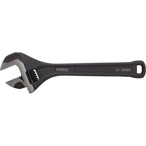 All Steel Adjustable Wrench, 12" L, Black/Plain Par Equipment