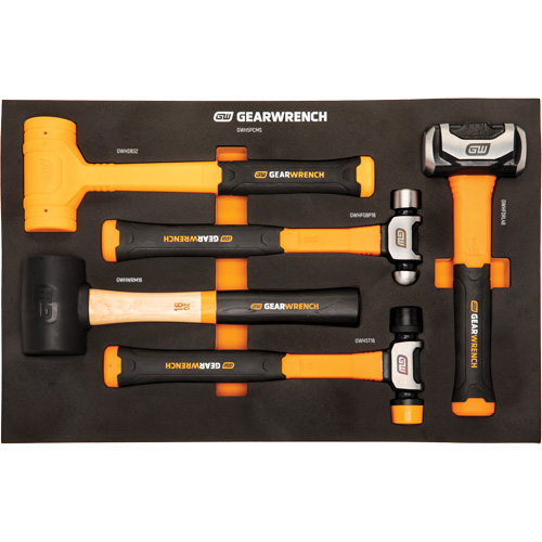 Mixed Hammer Set in Foam Storage Tray, 5 Pieces Par Equipment