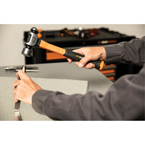 Ball Pein Hammer, 16 oz. Head Weight, Plain/Polished Face, Fibreglass Handle Par Equipment