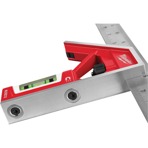 Magnetic Combination Square, 12" L, Stainless Steel, Plain Par Equipment