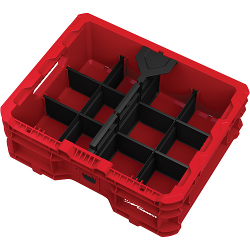 Bac &agrave; profil bas PACKOUT, 15" x 18-5/8" x 6-5/8", Noir/Rouge Par Equipment