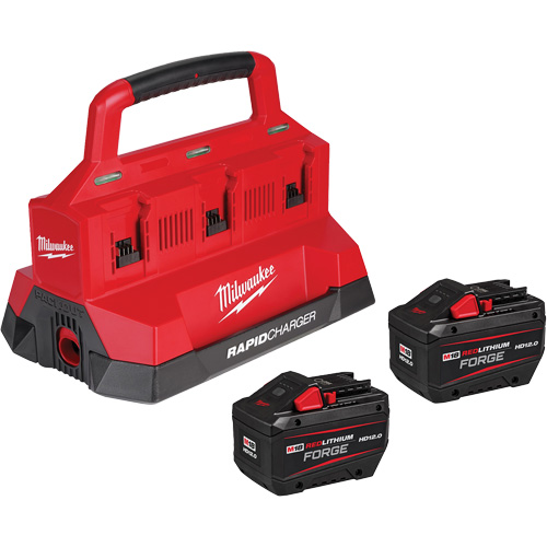M18 Forge Starter Kit with 2 Batteries & 6-Bay Rapid Charger, Lithium-Ion, 18 V, 12 Ah Par Equipment