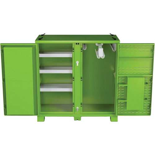 Armoire ventil&eacute;e pour le rangement d'&eacute;PI sur place, Acier, Vert lime haute visibilit&eacute; Par Equipment