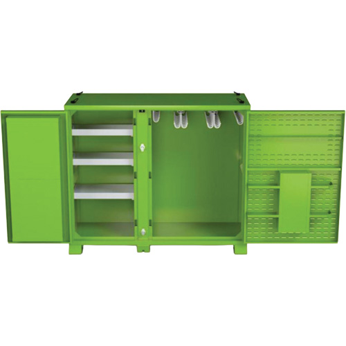 Ventilated Onsite PPE Storage Cabinet, Steel, High-Visibility Lime Green Par Equipment