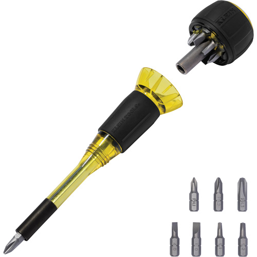 Tournevis 8-en-1 Tru-Grip avec raccourci, 6-57/100" lo, Prise Plastique Par Equipment