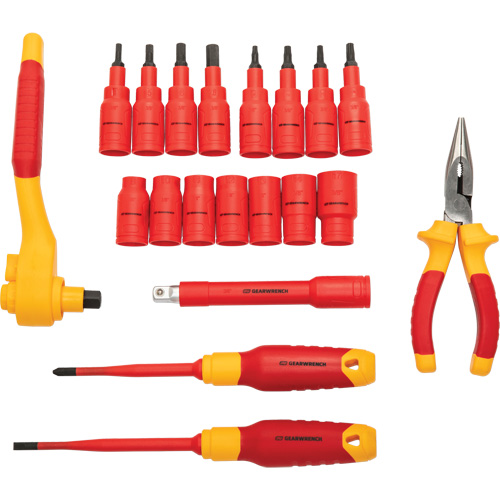 Jeu d'outils isol&eacute;s VDE &agrave; prise 3/8", 1000 V, 20 M Par Equipment