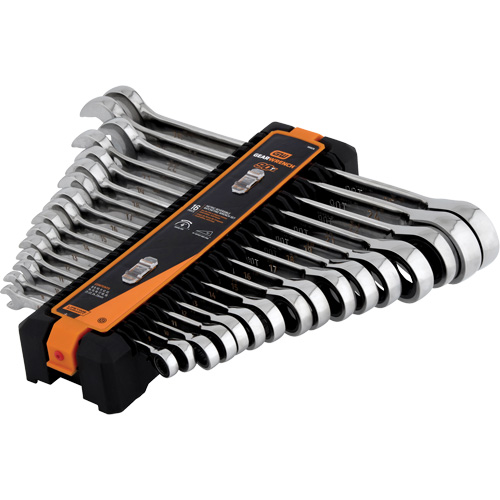 90-Tooth 12-Point Reversible Wrench Set, Ratcheting Box, 16 Pieces, Metric Par Equipment