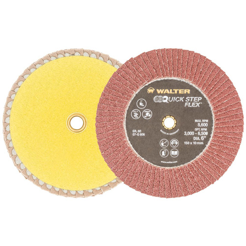 Disque &agrave; lamelles QUICK-STEP FLEX, 6" x Type 29, Grain 60, Oxyde d'aluminium Par Equipment