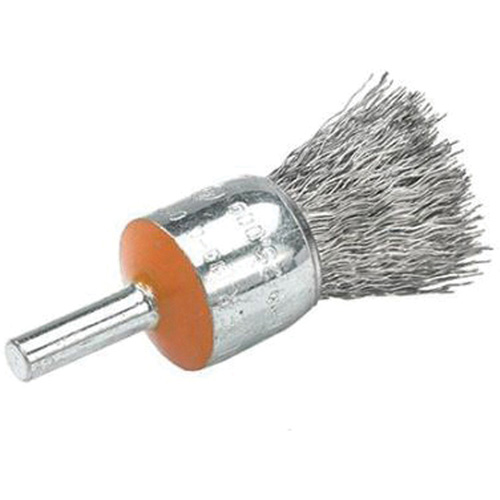 Mounted End Brush with Crimped Wires, 1/2", 0.01" Fill, 1/4" Shank Par Equipment
