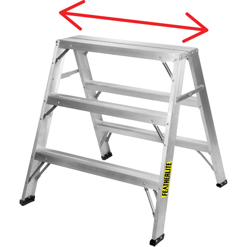 Industrial-Duty Sawhorse, 2' H x 31.9375" W x 23.50" D, 300 lbs. Capacity, Aluminum Par Equipment