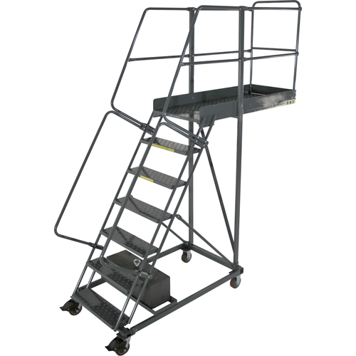 &eacute;chelles roulantes en porte-&agrave;-faux, Non renforc&eacute;, 6 marches, Profondeur de la plateforme 14", Hauteur de la plateforme 60" Par Equipment