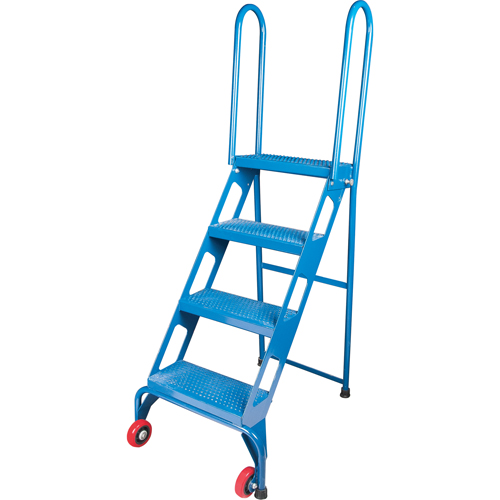 Portable Folding Ladder, 4 Steps, Perforated, 40" High Par Equipment