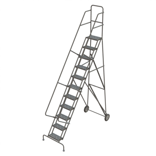 &eacute;chelles roulantes en acier, 11 marches, Largeur de la marche 16", Hauteur de la plateforme 110", Acier Par Equipment
