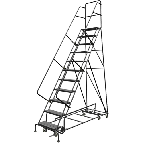 &eacute;chelles roulantes multidirectionnelles, 11 marches, Largeur de la marche 24", Hauteur de la plateforme 110", Acier Par Equipment