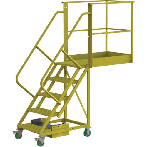 Cantilever Rolling Ladder, Unsupported, 5 Steps, 40" Platform Depth, 50" Platform Height Par Equipment