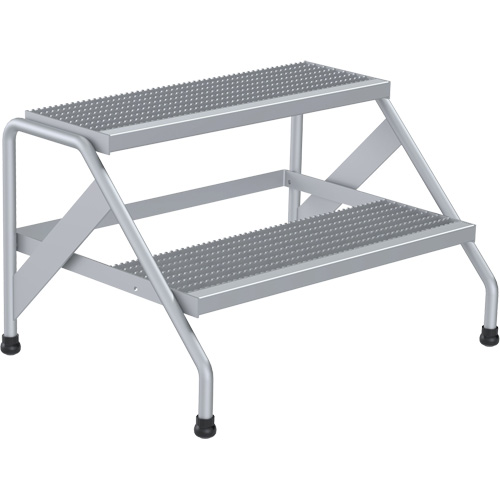 Aluminum Step Stand, 2 Step(s), 32-13/16" W x 24-9/16" L x 20" H, 500 lbs. Capacity Par Equipment