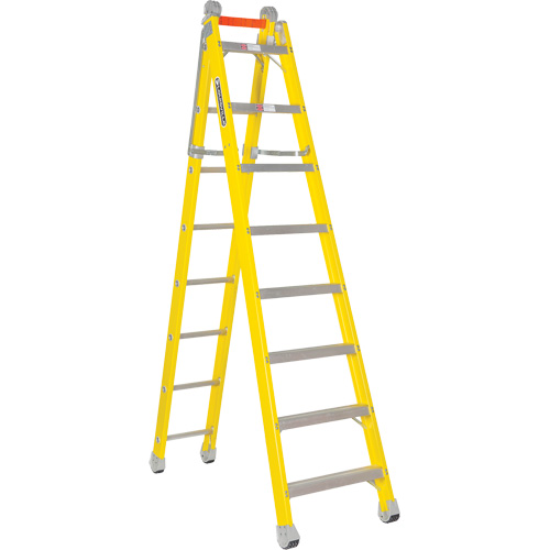 Step to Straight Ladder, 13.8', Fibreglass, 375 lbs., CSA Grade 1AA Par Equipment