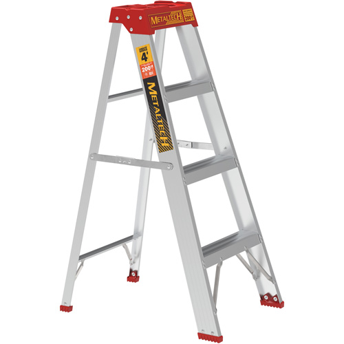 Step Ladder, 4', Aluminum, 200 lbs. Capacity, Type 3 Par Equipment