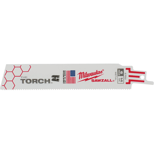 Lames The Torch Sawzall, Bim&eacute;tal, 14 Dents par pouce, 6" lo x 1" la Par Equipment