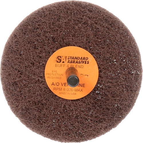 Meule Buff & Blend Standard Abrasives, 3" dia. x 1" la, Arbre 1/4", Oxyde d'aluminium Par Equipment