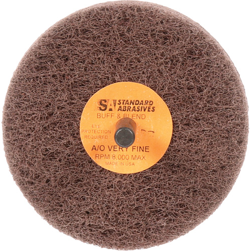 Meule Buff & Blend Standard Abrasives, 3" dia. x 3" la, Arbre 1/4", Oxyde d'aluminium Par Equipment