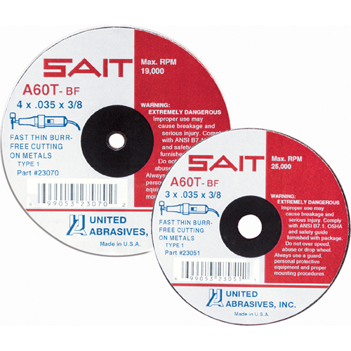 Cut-Off Wheel, 4" x 0.045", 5/8" Arbor, Type 27, Aluminum Oxide, 13500 RPM Par Equipment