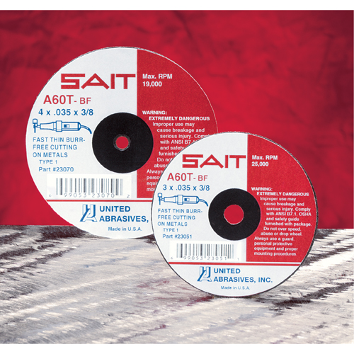 Cut-Off Wheel, 5" x 0.045", 7/8" Arbor, Type 27, Aluminum Oxide/Ceramic, 12200 RPM Par Equipment