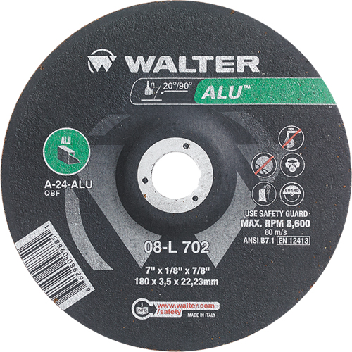 Depressed Centre Grinding Wheels - Aluminium Type 27, 7" x 1/8", 7/8" Arbor, Type 27 Par Equipment