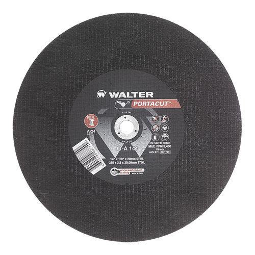 Portacut High Speed Cut-Off Wheel, 14" x 1/8", 3/4" Arbor, Type 1, Aluminum Oxide, 5400 RPM Par Equipment