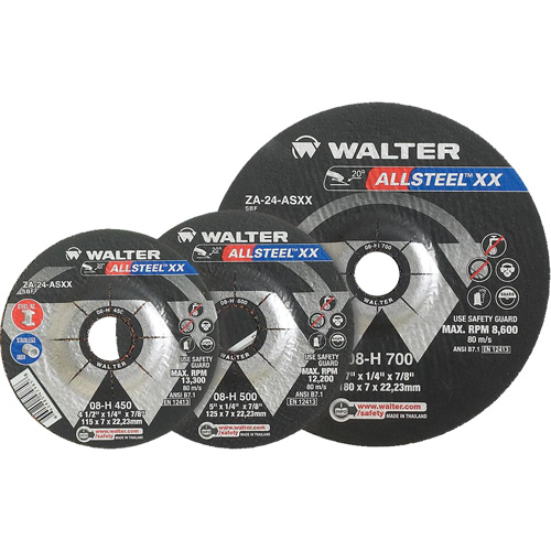 Allsteel XX Depressed Centre Grinding Wheels, 9" x 1/4", 7/8" Arbor, Type 27 Par Equipment