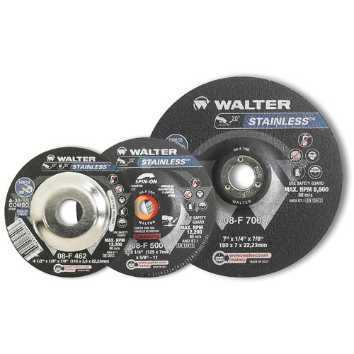 Disque pour meulage et tronçonnage STAINLESS, 4-1/2" x 1/4", Arbre de 5/8"-11, Type 28S, Oxyde d'aluminium, 13 300 Tr/min Par Equipment