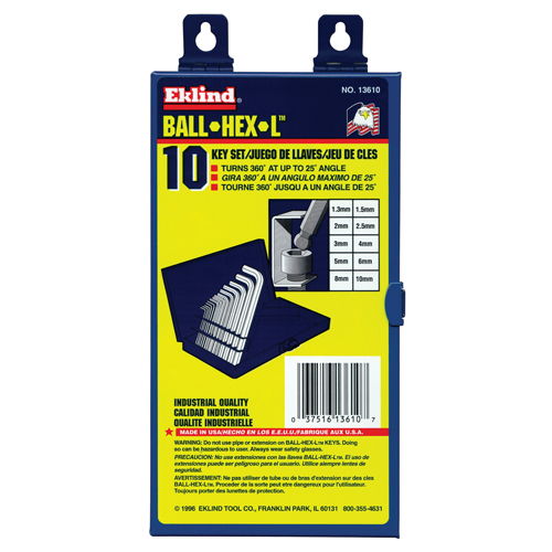 Balldrive Hex Key, Hex End, 5/64" x 3.2" L, L Shape Par Equipment