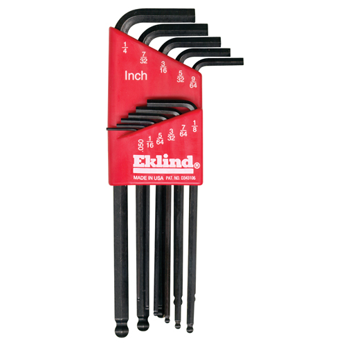 Balldrive Hex Key, Hex End, 1/8" x 3.8" L, L Shape Par Equipment