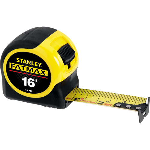 FatMax&reg; Measuring Tape, 1-1/4" x 16', 16ths of an Inch Graduations Par Equipment