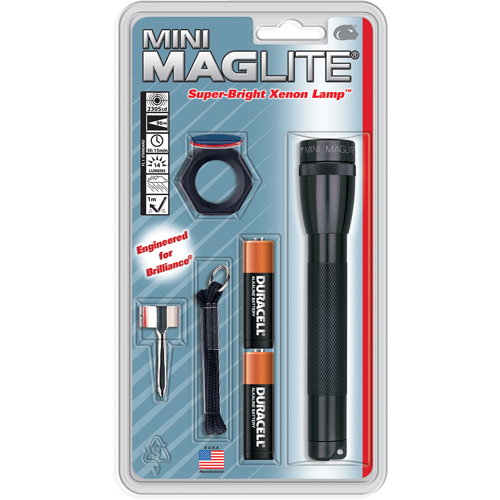 Mini&reg; Flashlights, Incandescent, 14 Lumens, AA Batteries Par Equipment