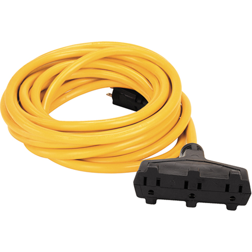 Vinyl Extension Cord, Outdoor, SJTW, 14/3 AWG, 15 A, 3 Outlet(s), 50' Par Equipment
