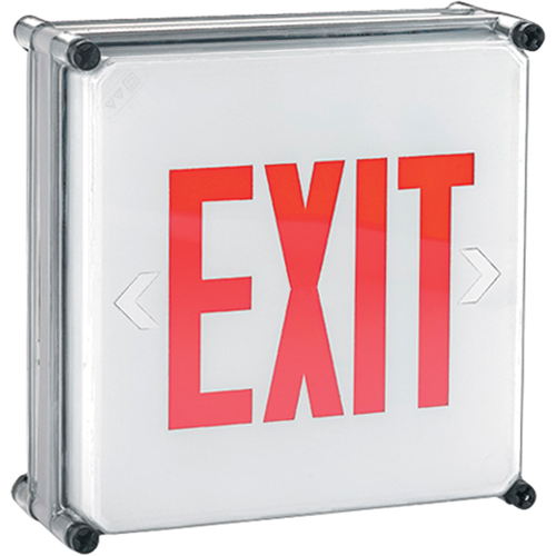Aqua NEMA 4x Exit Signs, LED, Hardwired, 11-3/4" L x 11-3/4" W, English Par Equipment