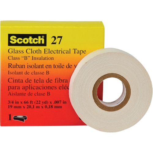 Scotch&reg; 27 Glass Cloth Electrical Tape, 19 mm (3/4") W x 20 m (66') L Par Equipment