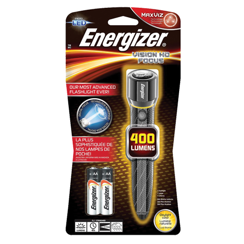 Vision HD Flashlight, LED, 400 Lumens, AA Batteries Par Equipment