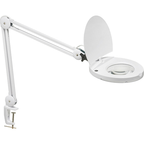 LED Magnifier with A-Bracket, 3 Diopter, LED Light, 47" Arm, C-Clamp, White Par Equipment