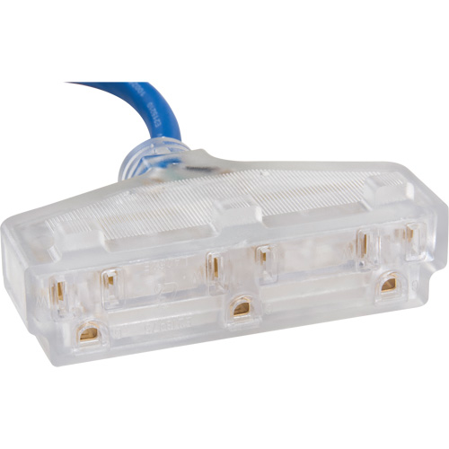 Cordon rallonge en caoutchouc TPE avec indicateur lumineux, Toutes saisons, SJEOW, AWG 14/3, 15 A, 3 prise(s), 25' Par Equipment