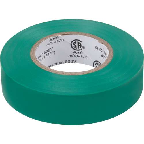 Ruban isolant, 19 mm (3/4") x 18 m (60'), Vert, 7 mils Par Equipment